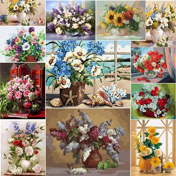 

DIY Painting By Numbers Flower Coloring Pictures Home Decor Canvas Painting By Numbers Decorations Home Decor Artwork 40x50cm