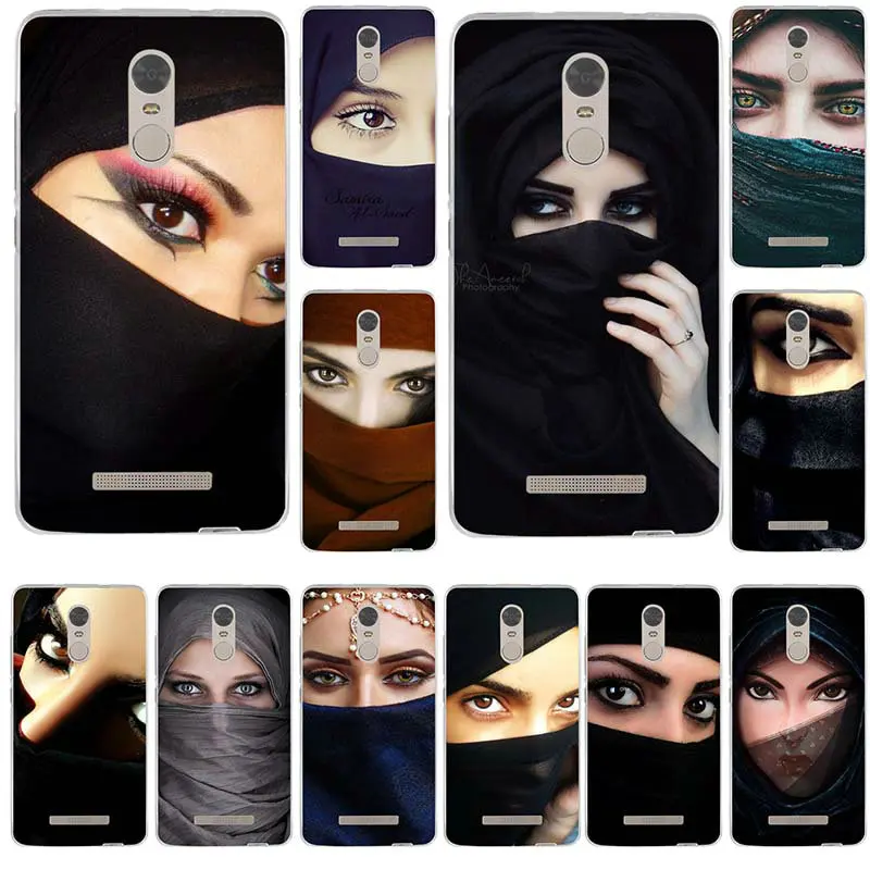 Silicone Soft TPU Cell Phone Cases for Xiaomi Redmi Mi Note 2 3 3S 4X 4A 5 6 5S 5A 8 A1 Pro Plus Muslim Islamic Gril Eyes | Мобильные