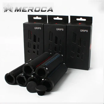 

MTB Bike Handlebar Grips Cover Double Lock Bicycle Handlebars Bar Ends Mountain Bike Sponge Leather Grip 1Pair Bike Accessories