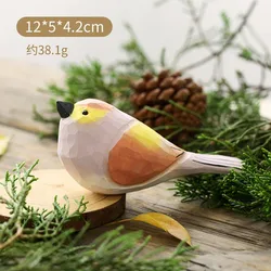 Charming Kawaii Handmade Wood Bird Figurine - Cute Animal Sculpture for Home Decor & Gift Giving (Style A)