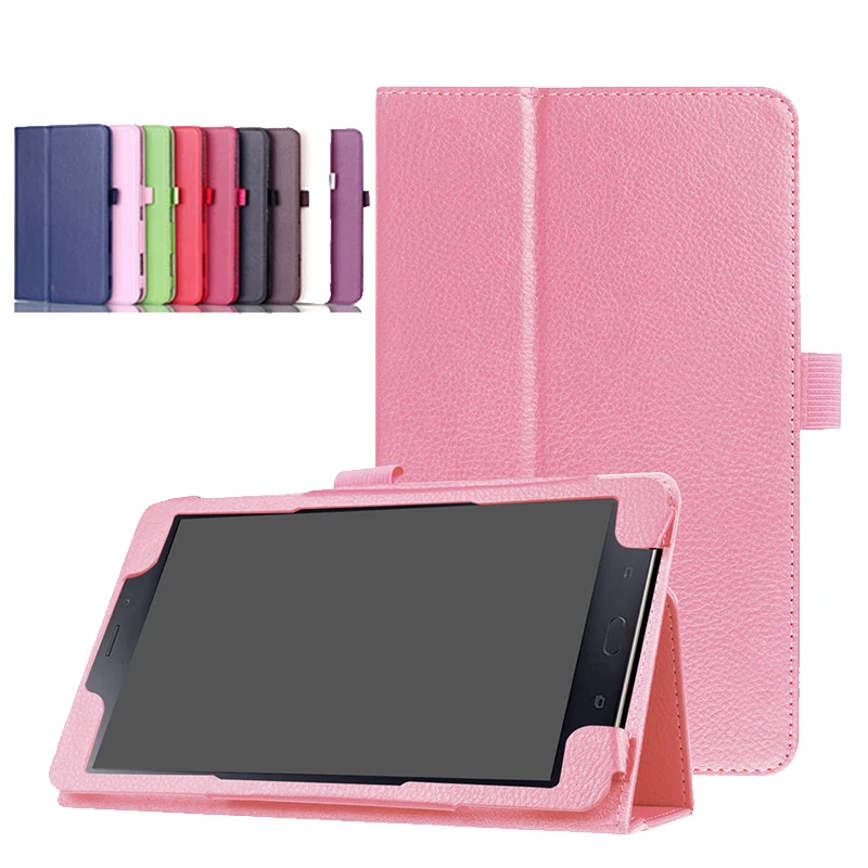 Чехол Litchi Coque для samsung Galaxy Tab A 8 0 2017 sm t380 T385 чехол подставка из искусственной кожи