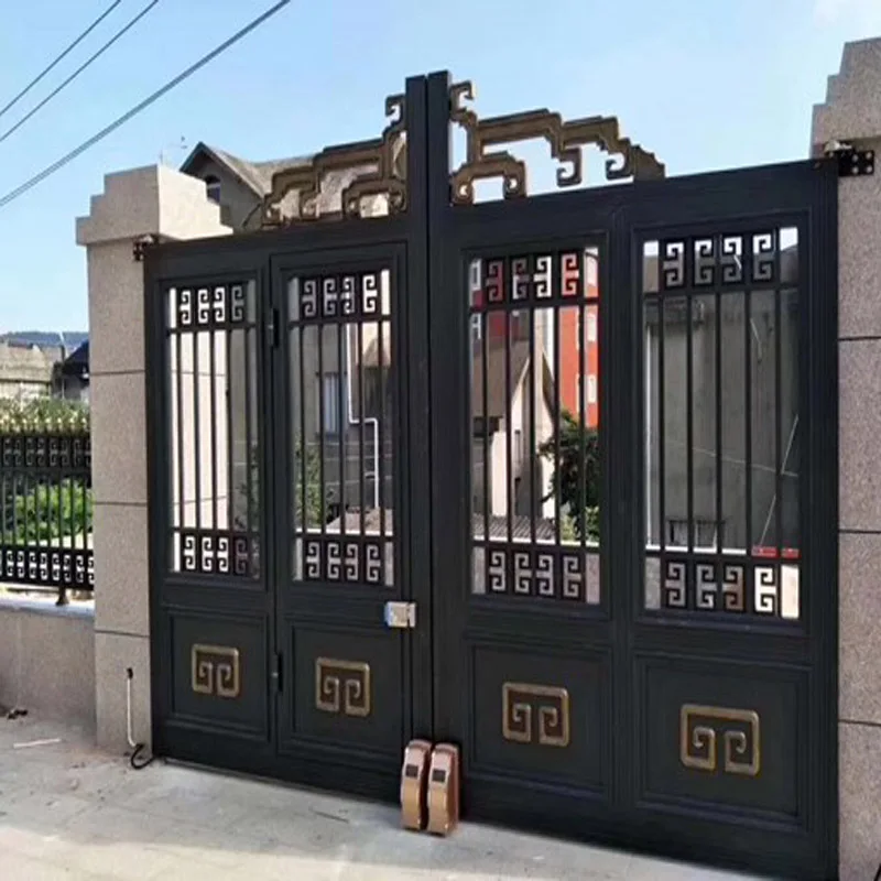 HS LH008 exterior villa home decorative grill wrought iron gate modern