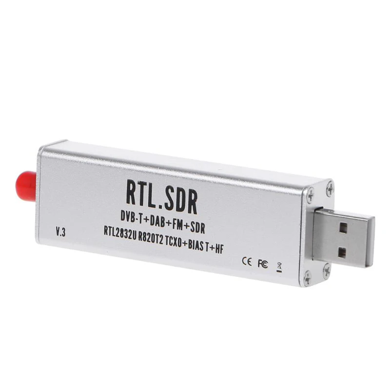 Горячая 3C-0.1Mhz-1.7Ghz Rtl-Sdr V3 Rtl2832U 1Ppm Tcxo Hf Biast Sma программное обеспечение определение радио