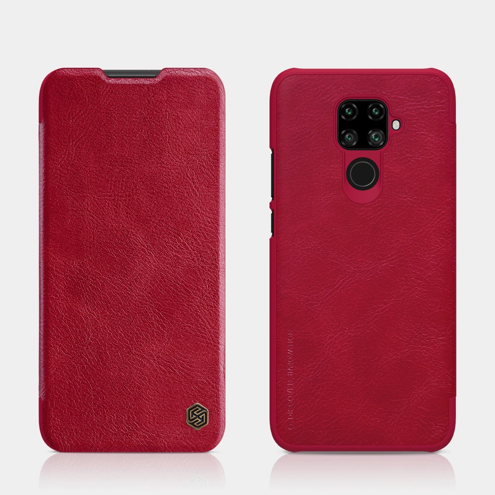 Красный Nillkin Qin кожаный флип-чехол для телефона huawei Nova 5i Pro из кожи пу и ПК задняя крышка с кармашком для карт чехол для бизнес-телефона - Цвет: Красный