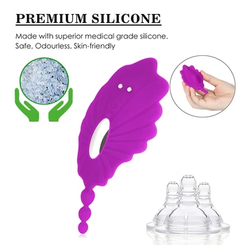 Wearable Butterfly Vibrator Vibrating Panties Sex Toys for Adults Women Vagina Clitoris Anus Massager Remote Female Masturbator 5