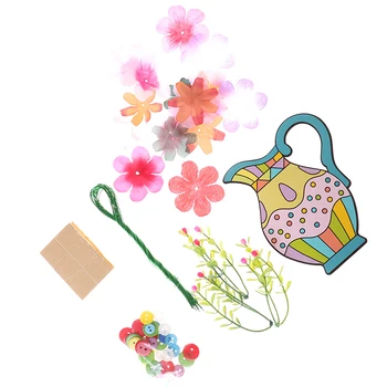 

DIY Plush Ball Stickers Toy Flower Arrangement Kids Educational Toys Crafts For Children Gifts Puzzle Toys Sets