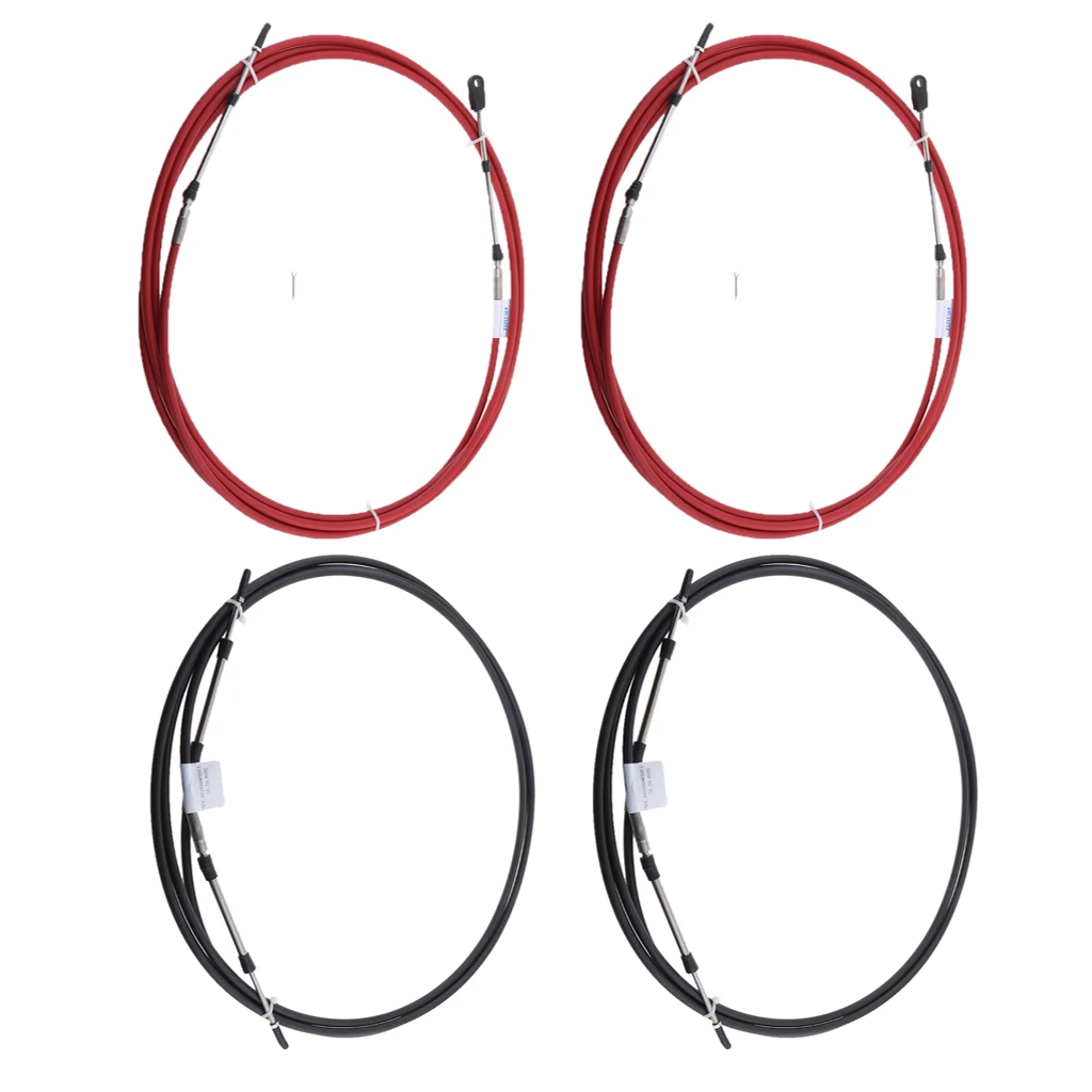 4PCS Boat Throttle Cable, Universal 16FT Marine Control Lever Shift