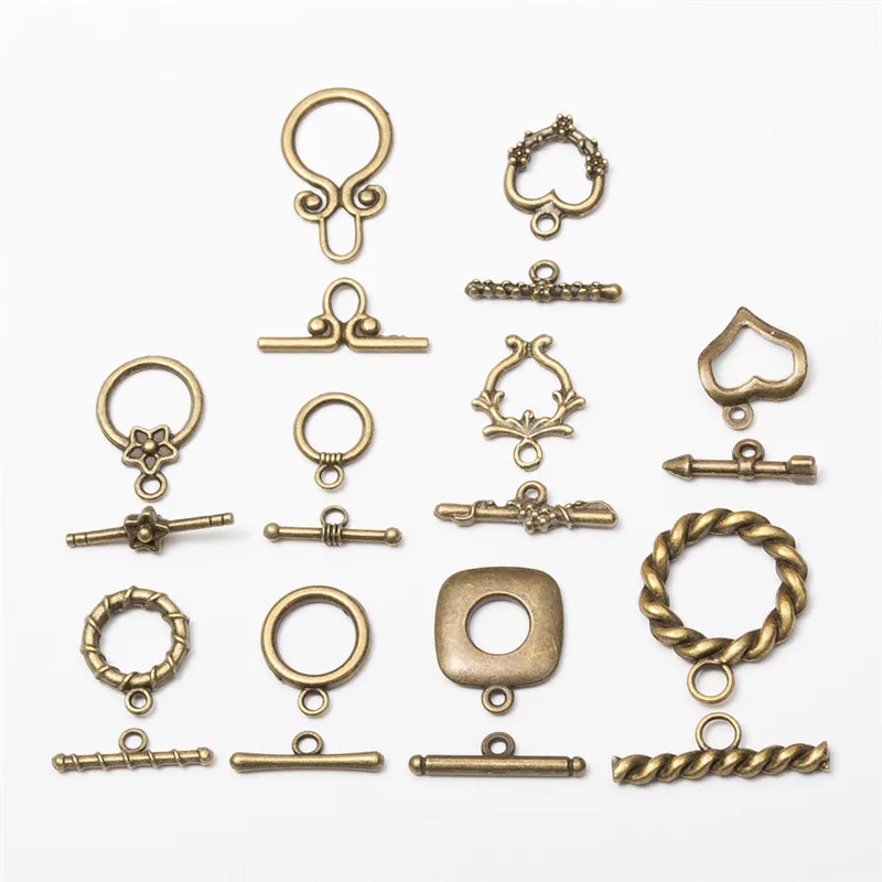 

10set Alloy Metal OT Toggle Clasps Connectors Necklaces Findings Antique Bronze Color End Clasps Hooks For Jewelry Accessories