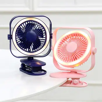 

Portable Mini Fan Rotary USB Desktop Fan with LED Night Light Home Office Desktop Table Fan for Home Air Cooling Fan Clip On Fan