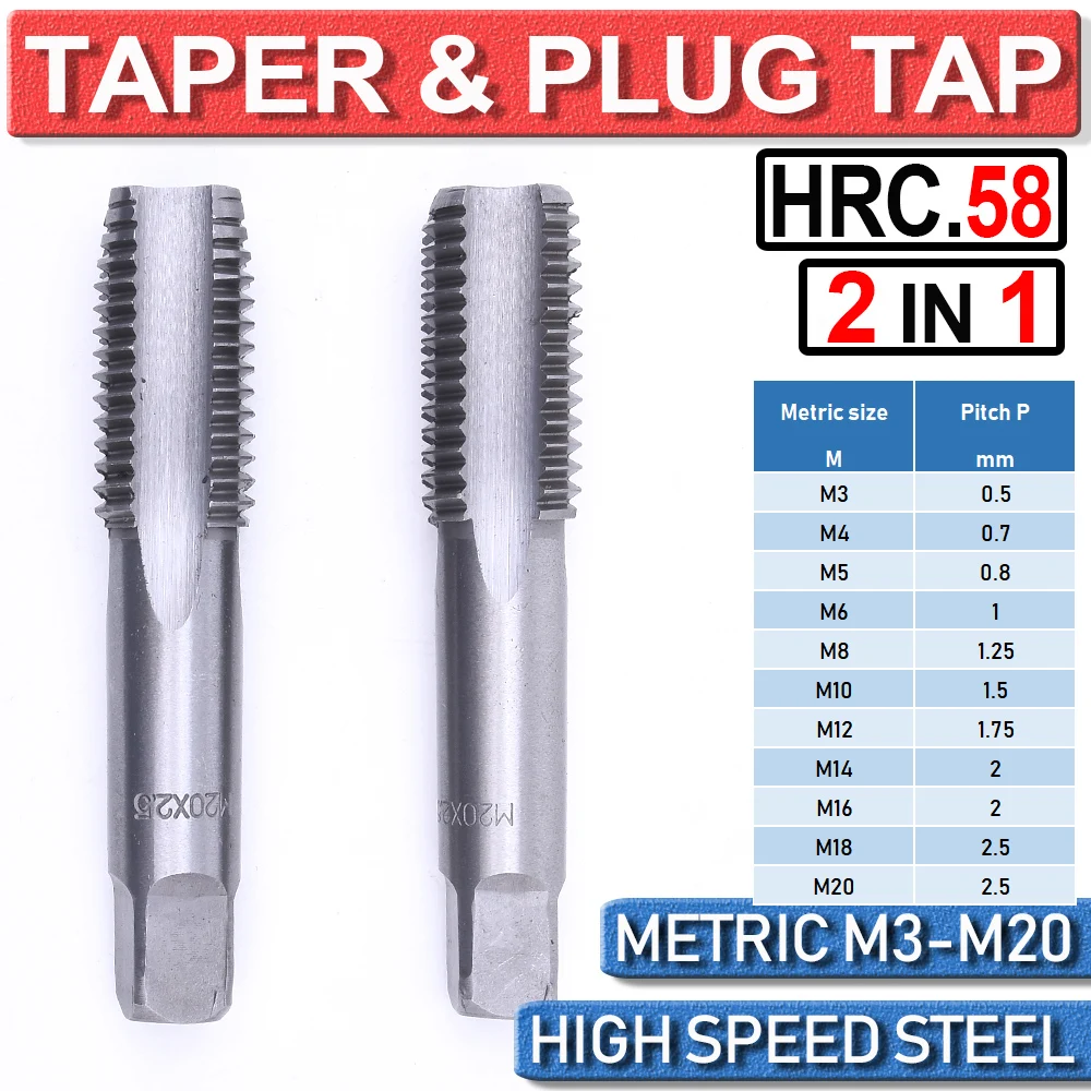 1pc M3 / M4 / M5 / M6 / M7 / M8 / M10 / M12 / M14 Right Hand Thread Tap
