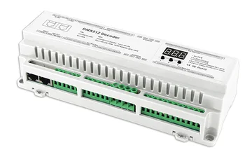 

DMX512/1990 digital signal to PWM signal 40CH DIN RAIL DMX512 Decoder