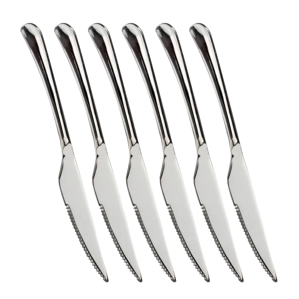 US$ 21.99 - 6 Titanium Gold Plated Stainless Steel Steak Knives -  m.