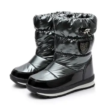 

SKHEK Winter Girls Boots Warm Wool School Outdoor Cute Baby Zipper Boots Plush Rubber Winter Snow Boots Girls EU Size 26-41