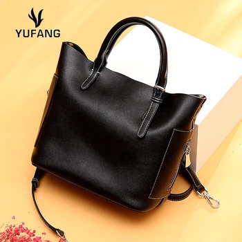 

YUFANG 100% Genuine Leather Women Handbags 2019 Female bag, Mother bag, Fashionable Shoulder bag, Portable Commuter Air Lady Bag