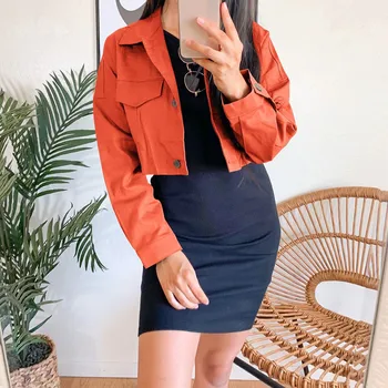 

Free Ostrich 2020 Autumn Jacket and Coats for Women Candy Color Casual Short Denim Jacket Chaqueta Mujer Casaco Jaqueta Feminina