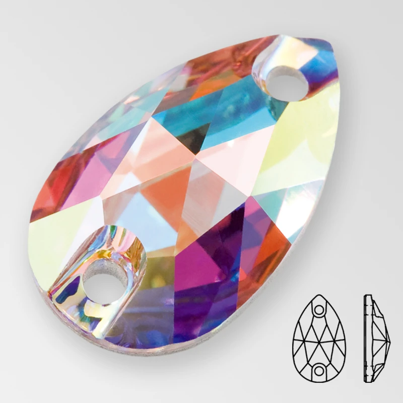 Oleeya Teardrop glass sew on rhinestones