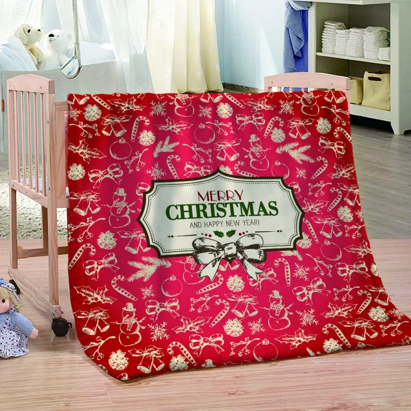 Фланелевое Одеяло Рождественская серия постельные принадлежности с мультяшным принтом супер мягкое теплое одеяло для всех сезонов Новинка