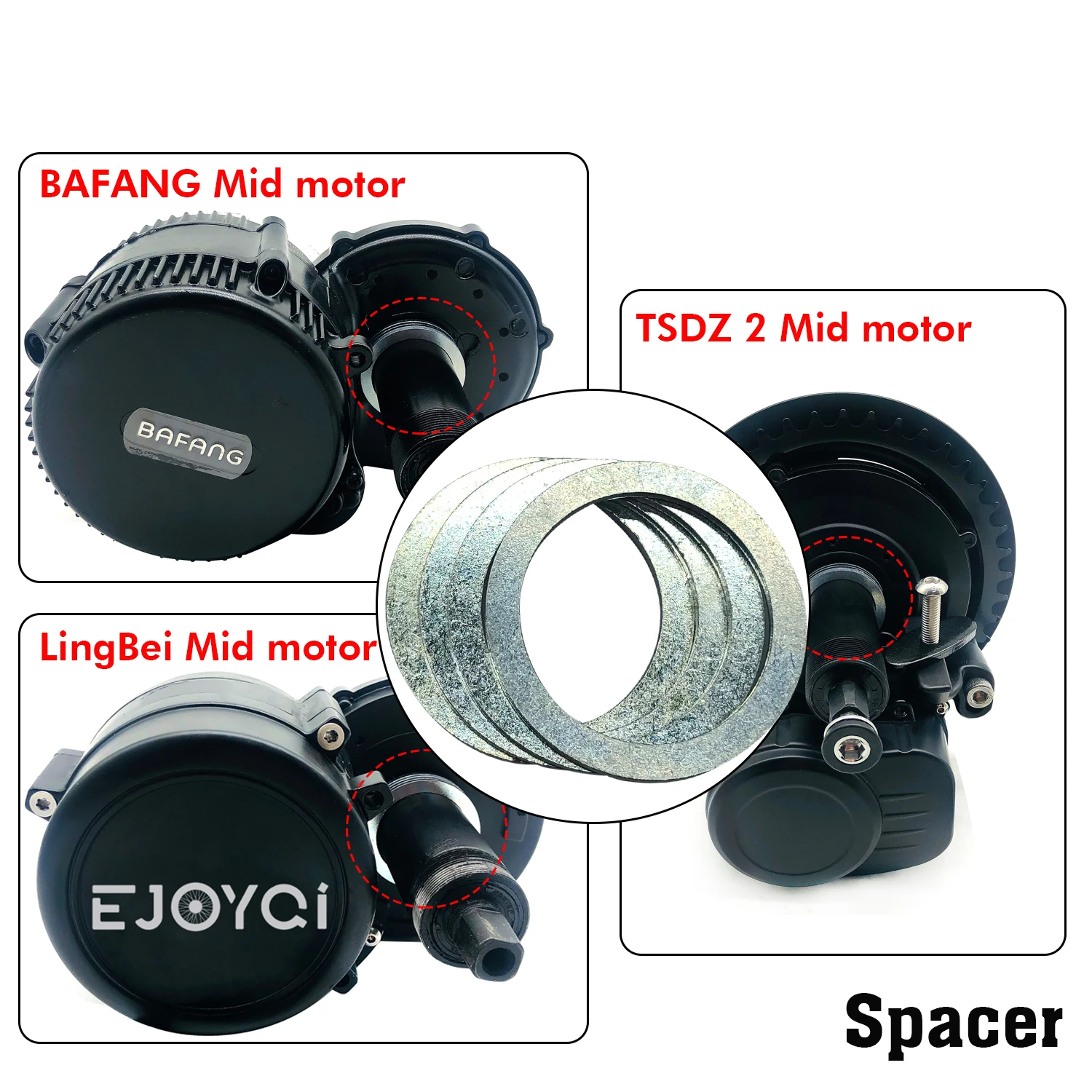 BULU Spacer 4 Pieces 9.6mm Ebike Conversion Parts For Bafang BBS01 BBSHD TSDZ 2 Lingbei Mid Motor Bottom Bracket Fitting | Спорт и