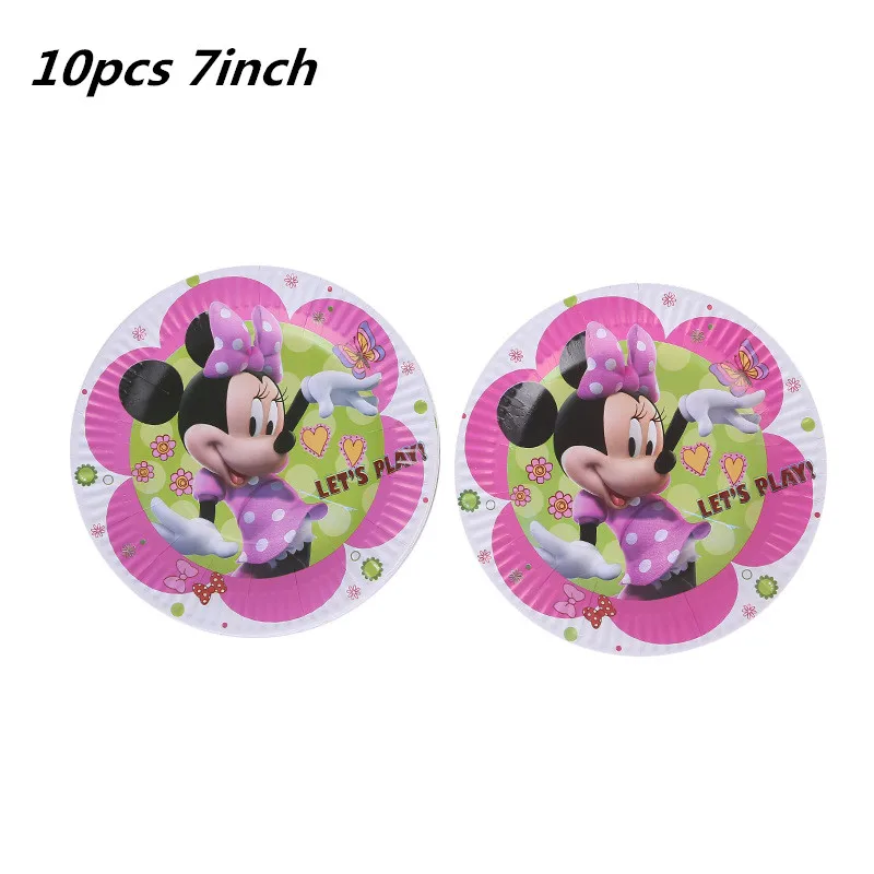 10pcs plate 20 шт./партия Минни тема Микки бумажные салфетки для вечеринки с днем рождения товары для вечеринок Минни бумажные полотенца для салфеток сувениры 33*33 см - Цвет: 10pcs plate