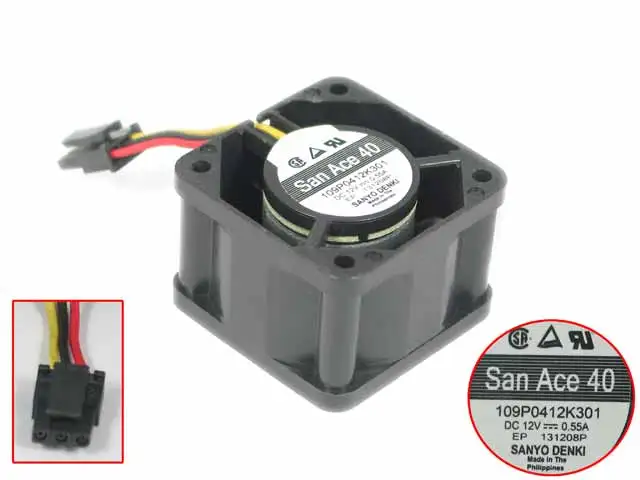 fios da c.c. 12v 0.55a 40x40x28mm de sanyo denki 109p0412k301