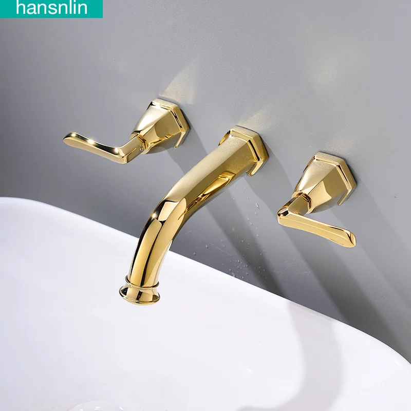 

Germany Black Forest Shower Room Dark Load Wall Type Invisible Basin Faucet Gold-plated Bathtub Cylinder Edge Shower Faucet