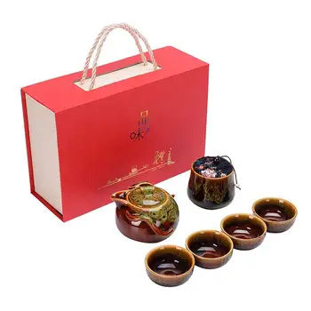 

China Travel Kung Fu Tea Sets Portable Teacup Teapot Water Cup Drinkware Decor Chinese Tea Ceremony Tea Suit Ceramic Teaset
