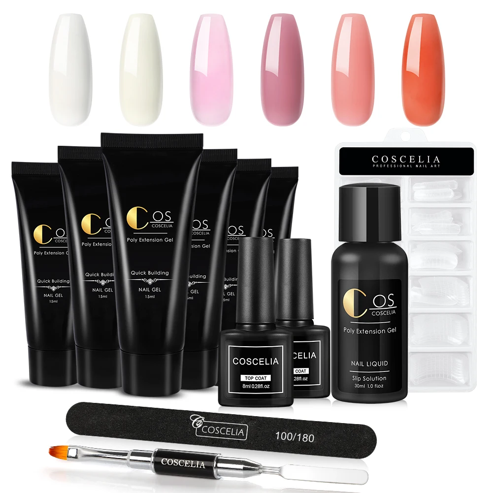 COSCELIA Professional Poly Nail Gel Kit Of Nail Kit Set Art Design