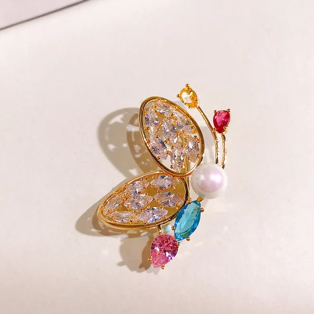 Luxury AAA Zircon Rose Sunflower Dandelion Brooches Pins Jewelry Rhinestone Cubic Zirconias Brooch for Women Wedding Bouquet Pin 18