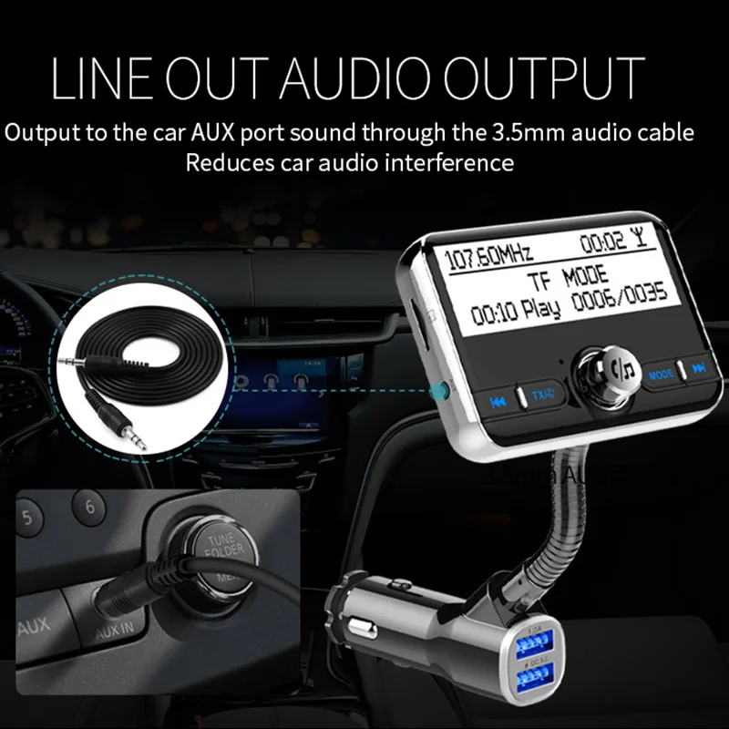Jilang автомобильный DAB+ цифровое радио в автомобиле с fm-передатчиком AUX Bluetooth Hands-Free Kit цифровое аудио вещание USB QC3.0 зарядное устройство