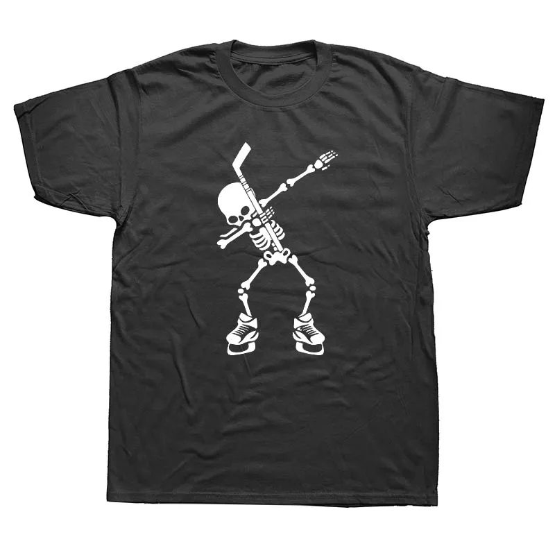 Hockeyer Skeleton Dabbing танцевальная футболка для Хэллоуина новая мужские модные футболки