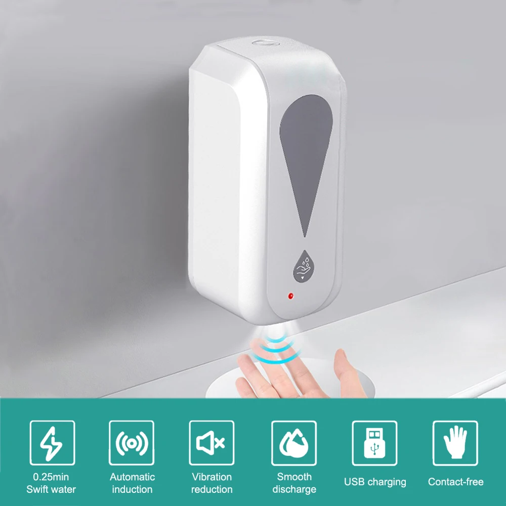 

Wall Mounted Soap Dispenser Liquid Automatic Soap Dispenser 1200ml Touchless Soap Dispenser Soap Pump for Kitchen Bathroom Hotel
