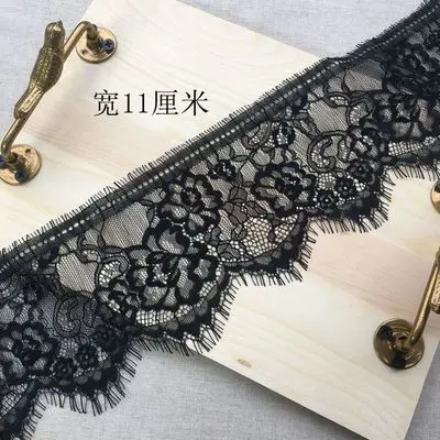 Black 11 см широкая Высококачественная кожа мягкие цветы, маленькая кость линии Одиночная ресница кружева, кружева одежда аксессуары - Цвет: Black