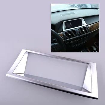 

Front Silver Central Console GPS Navigation Box Frame ABS Fit For BMW X5 E70 X6 E71 2008 2009 2010 2011 2012 2013