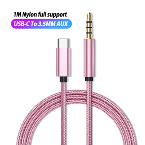 Розовый Usb type C до 3,5 мм Aux аудио кабель-адаптер для huawei P30 One Plus 7 Pro samsung Galaxy Note 10 Наушники Tipo c USB адаптер - Цвет: Розовый