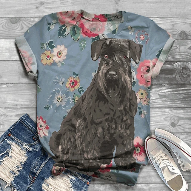 Oversized New Digital 3D Cute Dog Printed  Women T-Shirt O Neck Short Sleeve Graphic Tops Summer Harajuku TShirt A2021045-07