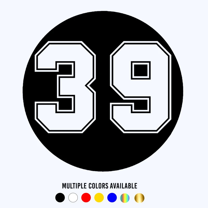 

CK20197# Funny Vinyl Decal Number 39 Car Sticker Waterproof Auto Decors on Truck Bumper Rear Window