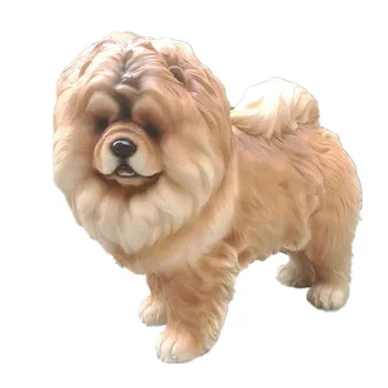 

WU CHEN LONG Chow Chow Art Sculpture Dog Statue Simulate Animal Ornaments Resin Craft European Home Decoration Furnishings R4454