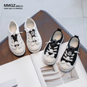 

Boys Korean cartoon canvas shoes autumn new Mickey mouse all-match soft-soled non-slip casual shoes for children