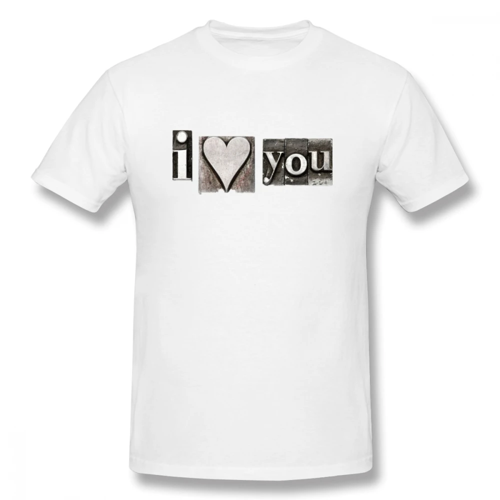 

creative I Love You Casual O-Neck Men's Basic Short Sleeve T-Shirt 100% Cotton Tee Shirt Printed