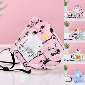 

1Pcs PM2.5 Children Mouth Mask Respiratory Warm Cute Kids Dust-Proof Mask With Valve Cartoon Thicken Anti-fog Pollution Mask