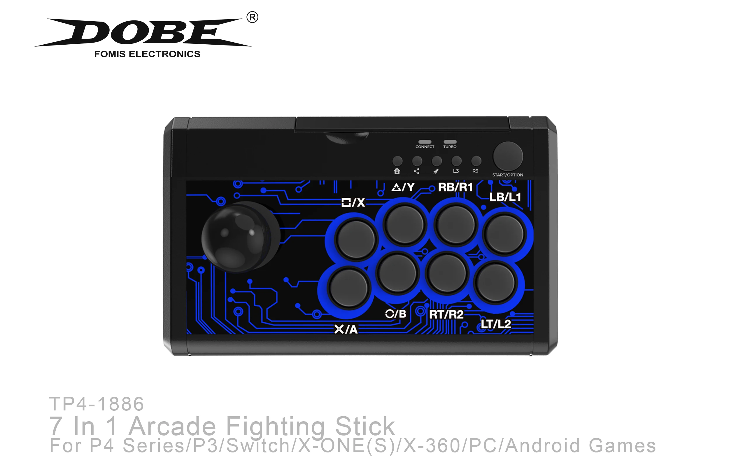 TP4-1886 7 в 1 аркадный боевой джойстик для PS4 серии/PS3/Switch/X-ONE(S)/X-360/PC/Android игр