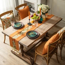 

Orange Table Runner Modern Luxury Wedding Decoration Table Art Waterproof Table Track Party Decoration Tablecloth For Table