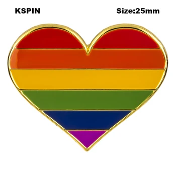 

Rainbow heart shaped flag lapel pin badge pin Brooch Icons XY0630