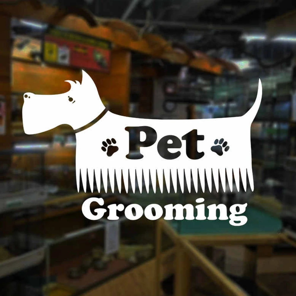 

Pets Grooming Salon Wall Sticker Vinyl Interior Design Dog Puppy Vinyl Art Decal