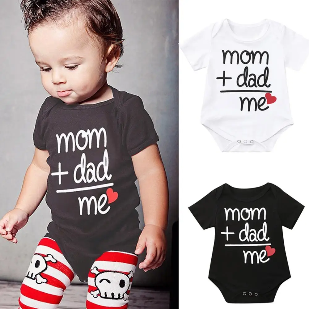 

MOM DAD ME Toddler Newborn Baby Girls Boys Letter Printed Tops Romper Clothes