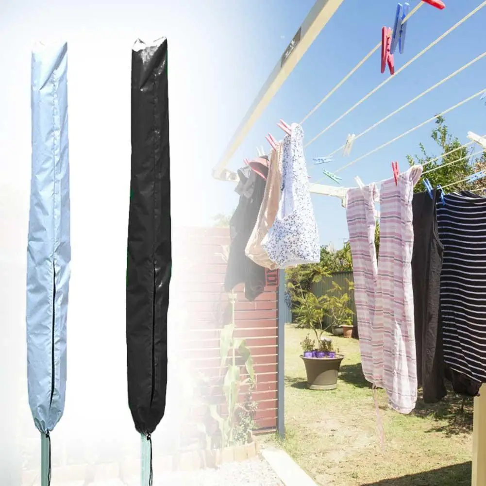 Rotary Clothes Dryer Protective Cover Weatherproof Black Dryer Cover for Outdoor Garden Courtyard with Zippered Storage Bag Rotary Airer Cover Yongirl Rotary Dryer Cover 