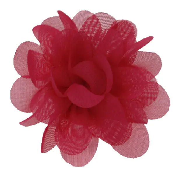 hot pink 5 см Детские Мини DIY Цветы Дети Бутик шифон цветы без повязки на голову без зажимов Свадебные Девушки аксессуары для волос 20 шт./лот - Цвет: hot pink