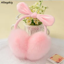 Наушники Женские однотонные теплые в Корейском стиле повседневные зимние мягкая легкая забавные аксессуары для женщин s милые Kawaii девушки шикарный бант Новинка