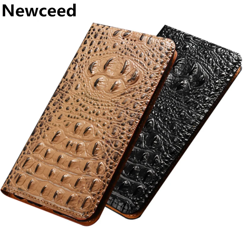 

Business style crocodile back pattern natural leather phone case for Sony Xperia XA1 Plus/Sony Xperia XA1 flip card cover funda