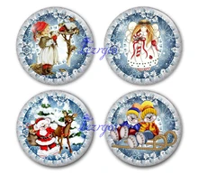 

Merry snow flower glass cabochon, Merry Christmas Round photo glass cabochon demo flat back Making findings